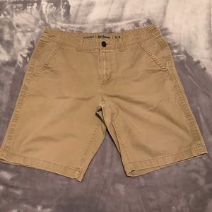 Urban khaki flat front shorts